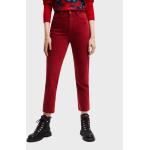 Dámske Straight Fit jeans Desigual Desigual červenej farby z bavlny vo veľkosti M v zľave 