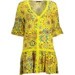 Dámske Krátke šaty Desigual Desigual žltej farby 