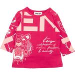 Detská bavlnená košeľa s dlhým rukávom Kenzo Kids ružová farba,
