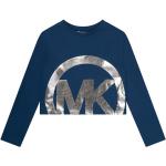 Dievčenské Designer Detské tričká s dlhým rukávom Michael Kors tmavo modrej farby z bavlny s dlhými rukávmi v zľave 