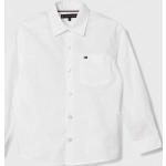 Chlapčenské Detské košele Tommy Hilfiger bielej farby s vyšívaným vzorom z bavlny do 10 rokov 