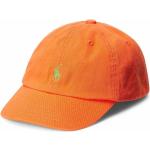 Designer Detské klobúky Ralph Lauren Polo Ralph Lauren oranžovej farby z bavlny v zľave 
