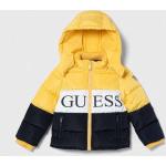 Chlapčenské Detské zimné bundy Guess žltej farby z polyesteru 