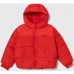Dievčenské Detské zimné bundy Tommy Hilfiger červenej farby z polyamidu 
