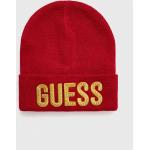 Dievčenské Detské čiapky Guess červenej farby z viskózy 