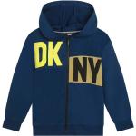 Chlapčenské Designer Detské mikiny na zips DKNY tmavo modrej farby z bavlny v zľave 