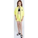 Dievčenské Designer Detské mikiny na zips DKNY žltej farby z bavlny v zľave 
