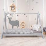Detské postele Kondela sivej farby z dreva 