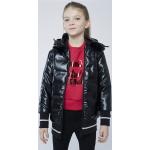 Dievčenské Designer Detské zimné bundy Karl Lagerfeld čiernej farby z polyuretánu 