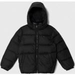 Chlapčenské Detské zimné bundy Tommy Hilfiger čiernej farby z polyesteru 