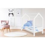 Detské postele krémovej farby z masívu s úložným priestorom 