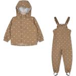 Detské zimné bundy hnedej farby z polyesteru do 24 mesiacov s dlhými rukávmi v zľave udržateľná móda 
