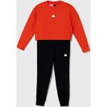 Dievčenské Detské teplákové súpravy adidas červenej farby z bavlny udržateľná móda 