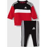 Chlapčenské Detské teplákové súpravy adidas červenej farby z bavlny do 24 mesiacov 