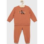 Detské teplákové súpravy Calvin Klein Jeans oranžovej farby z bavlny do 3 mesiacov 