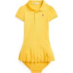Designer Dievčenské šaty Ralph Lauren Polo Ralph Lauren žltej farby z bavlny 