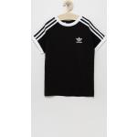 Detské tričká s krátkym rukávom adidas Originals čiernej farby z bavlny v zľave 