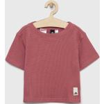 Dievčenské Detské tričká s krátkym rukávom adidas ružovej farby z bavlny 