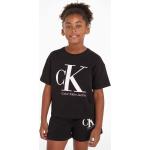 Dievčenské Detské tričká s krátkym rukávom Calvin Klein Jeans čiernej farby z bavlny do 6 rokov 