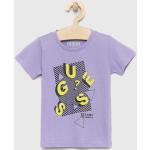 Chlapčenské Detské tričká Guess fialovej farby z bavlny 