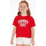 Dievčenské Detské tričká s krátkym rukávom Tommy Hilfiger červenej farby z bavlny v zľave 