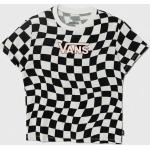 Detské bavlnené tričko Vans WARPED 66 CHECK CREW čierna farba