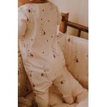 Chlapčenské Dupačky BIO béžovej farby z bavlny do 12 mesiacov s dlhými rukávmi v zľave udržateľná móda 