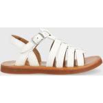 Dievčenské Kožené sandále pom d'api bielej farby zo syntetiky vo veľkosti 27 na leto 