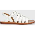 Dievčenské Kožené sandále pom d'api bielej farby zo syntetiky vo veľkosti 34 na leto 