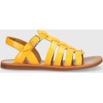 Dievčenské Kožené sandále pom d'api oranžovej farby zo syntetiky vo veľkosti 34 na leto 