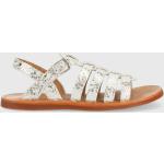 Dievčenské Kožené sandále pom d'api zlatej farby zo syntetiky vo veľkosti 34 metalické na leto 