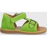 Dievčenské Kožené sandále pom d'api zelenej farby zo syntetiky vo veľkosti 19 v zľave na leto 