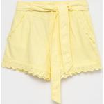 Dievčenské Detské kraťasy Guess žltej farby s jednofarebným vzorom z bavlny udržateľná móda 
