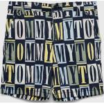 Chlapčenské Detské kraťasy Tommy Hilfiger tmavo modrej farby z bavlny do 8 rokov v zľave 