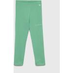 Dievčenské Detské legíny Calvin Klein Jeans zelenej farby z bavlny 