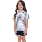 Dievčenské Detské pyžamá bielej farby v námorníckom štýle s pruhovaným vzorom z bavlny do 6 rokov 