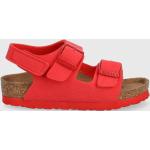 Chlapčenské Kožené sandále Birkenstock červenej farby z polyuretánu vo veľkosti 34 Vegan na leto 