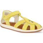 Detské Kožené sandále Camper žltej farby v elegantnom štýle na suchý zips na leto 
