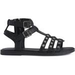 Dievčenské Kožené sandále Geox čiernej farby z polyuretánu vo veľkosti 35 Vegan v zľave na leto 