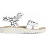 Dievčenské Kožené sandále Geox bielej farby z polyuretánu vo veľkosti 35 Vegan v zľave na leto 