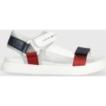 Dievčenské Kožené sandále Tommy Hilfiger bielej farby zo syntetiky vo veľkosti 35 v zľave na leto 