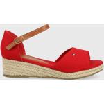 Dievčenské Sandále Tommy Hilfiger červenej farby z tkaniny vo veľkosti 33 na leto 