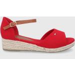 Dievčenské Kožené sandále Tommy Hilfiger červenej farby z polyuretánu vo veľkosti 38 Vegan na leto 