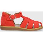 Detské Kožené sandále pom d'api červenej farby zo syntetiky vo veľkosti 27 na leto 