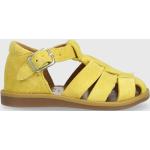 Detské Kožené sandále pom d'api žltej farby zo syntetiky vo veľkosti 20 v zľave na leto 