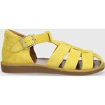Detské Kožené sandále pom d'api žltej farby zo syntetiky vo veľkosti 27 v zľave na leto 
