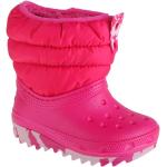 Detské Snehule Crocs Classic ružovej farby z kožušiny vo veľkosti 23 na zimu 