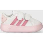 Dievčenská Tenisová obuv adidas Court ružovej farby v športovom štýle z polyuretánu vo veľkosti 27 vegánska Zľava 