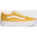 Detská Skate obuv Vans Old Skool Platform žltej farby zo semišu vo veľkosti 35 