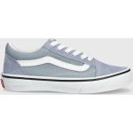 Detská Skate obuv Vans Old Skool modrej farby zo semišu vo veľkosti 34 